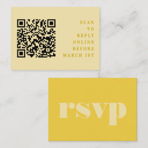 Cartão De Informações Código QR de Casamento Simples Amarelo da Manteiga