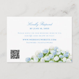 Cartão De Informações Código QR de Confirmação de Casamento com Hortênsi