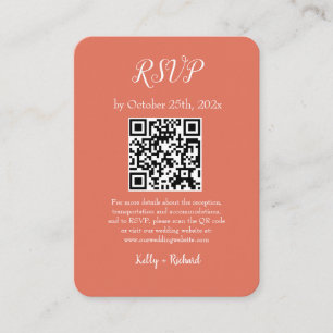 Cartão De Informações Código QR de confirmação de casamento terracota pe
