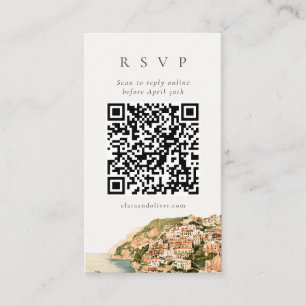 Cartão De Informações Código QR de Confirmação de Presença para Casament