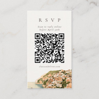 Cartão De Informações Código QR de Confirmação de Presença para Casament