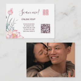 Cartão De Informações Código QR de Confirmação de Presença para Casament