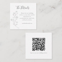 Cartão De Informações Código QR de Detalhes de Casamento com Arte de Lin