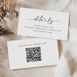 Cartão De Informações Código QR de Detalhes de Casamento de Script Minim