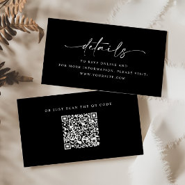 Cartão De Informações Código QR de Detalhes de Casamento de Script Minim
