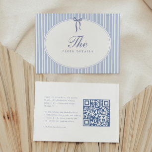 Cartão De Informações Código QR de Detalhes de Casamento Elegante com Li