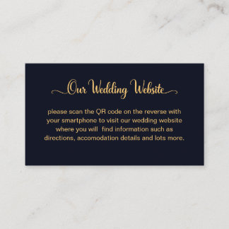 Cartão De Informações Código QR de Detalhes de Casamento em Caligrafia P
