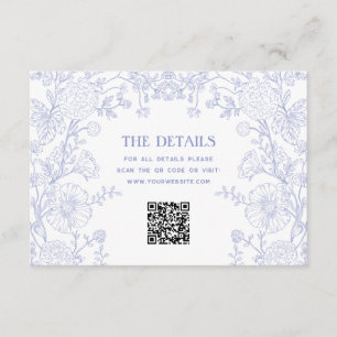 Cartão De Informações Código QR de Detalhes de Casamento Floral de Jardi