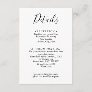 Cartão De Informações Código QR de Detalhes de Casamento Minimalista Pre