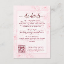 Código QR de Detalhes de Casamento Pink Boho Peoni