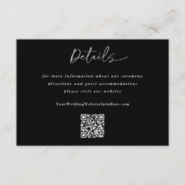 Cartão De Informações Código QR de Detalhes de Casamento Simples com Let