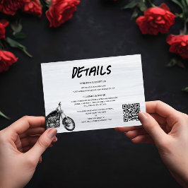 Cartão De Informações Código QR de detalhes do casamento de motociclista