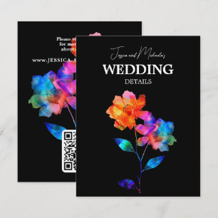 Cartão De Informações 🌈 Código QR de detalhes do casamento LGBTQ Pétala