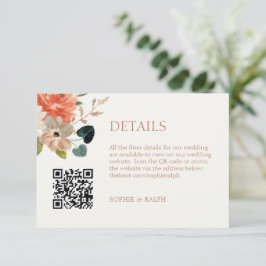 Cartão De Informações Código QR de detalhes mais refinados do casamento