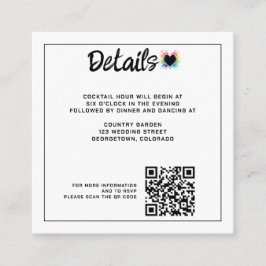 Cartão De Informações Código QR de Explosão de Arco-Íris