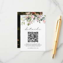 Código QR de Floral Elegante e Fotografia de Casam
