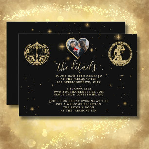 Cartão De Informações Código QR de Foto de Detalhes do Casamento