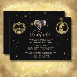 Cartão De Informações Código QR de Foto de Detalhes do Casamento
