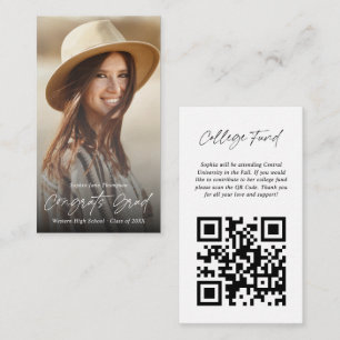 Cartão De Informações Código QR de Foto de Parabéns Modernos para Fundo
