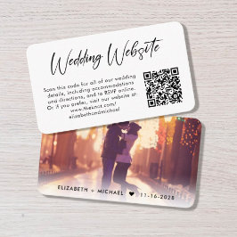 Cartão De Informações Código QR de Foto do Site de Casamento