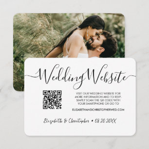 Cartão De Informações Código QR de foto simples para site de casamento e