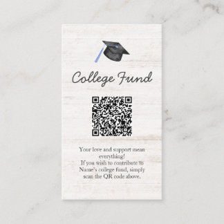 Cartão De Informações Código QR de Graduação do Fundo Universitário Rúst