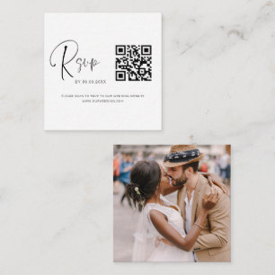 Cartão De Informações Código QR de Orçamento RSVP Site de Fotos de Casam
