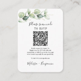 Cartão De Informações Código QR de Resposta de Casamento com Verde de Eu