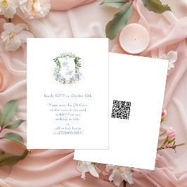 Cartão De Informações Código QR de Resposta para Casamento com Crista Fl