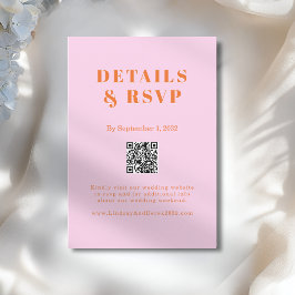 Cartão De Informações Código QR de RSVP de Casamento com Fonte Negrito L