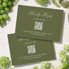 Cartão De Informações Código QR de RSVP de Casamento Ecológico
