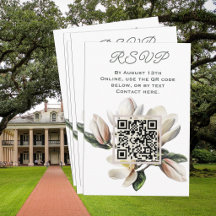 Código QR de RSVP de casamento Magnolia Online