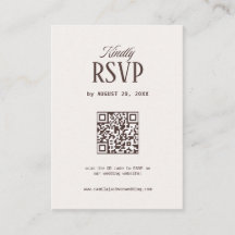 Código Qr de Rsvp de Casamento Marfim e Marrom