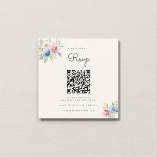 Cartão De Informações Código QR de RSVP de site de casamento com foto de