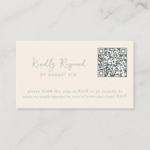 Cartão De Informações código QR de RSVP de site de verão costeiro à beir