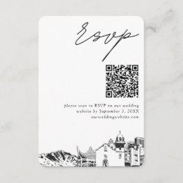 Cartão De Informações Código QR de RSVP Moderno de Casamento de El Paso