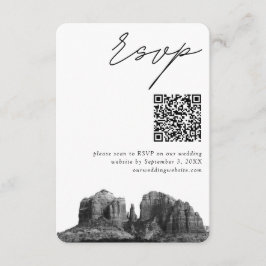 Cartão De Informações Código QR de RSVP Moderno de Casamento de Sedona