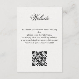 Cartão De Informações Código QR de RSVP on-line do Web site de casamento