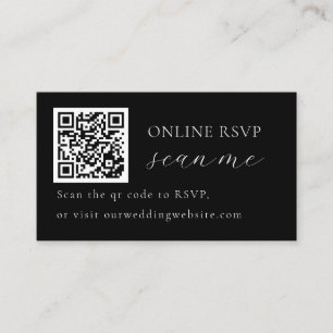 Cartão De Informações Código QR de RSVP Online de Foto de Casamento, Pre