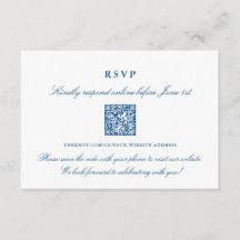 Código QR de RSVP Online de Marinho Elegante
