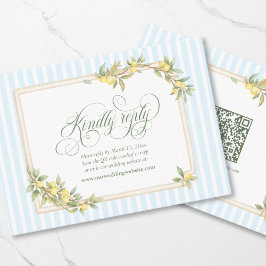 Cartão De Informações Código QR de RSVP para Casamento à Beira-Mar com T