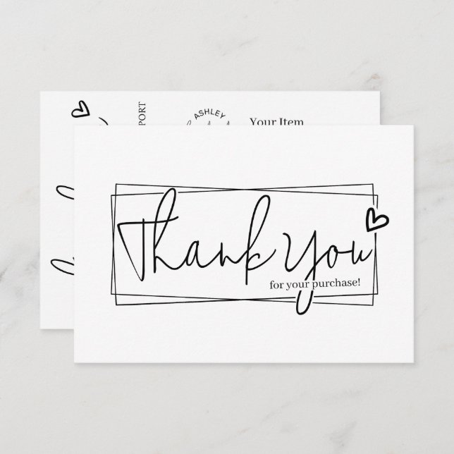 Cartão De Informações Código QR de Script Moderno Simples, Obrigado (Frente/Verso)