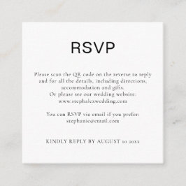 Cartão De Informações Código QR de texto simples preto e branco para RSV