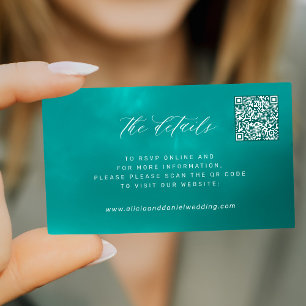 Cartão De Informações CÓDIGO QR - detalhes elegantes do casamento no ver