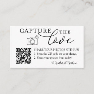 Cartão De Informações Código QR do Álbum de Fotos Capture o Amor 