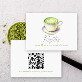 Cartão De Informações Código QR do chá de noiva de Matcha para o registr
