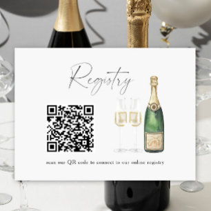 Cartão De Informações Código QR do champanhe estourando Lista de present
