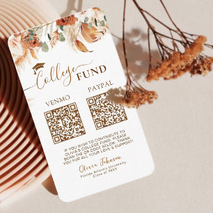 Cartão De Informações Código QR do Fundo da Faculdade de Dupla Graduação