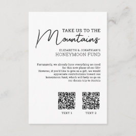 Cartão De Informações Código Qr do fundo de lua de mel