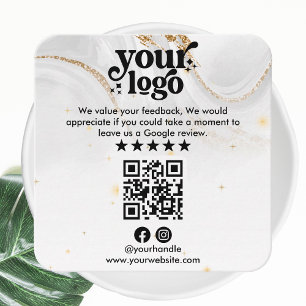 Cartão De Informações Código QR do Google Reviews Logotipo Moderno Avali